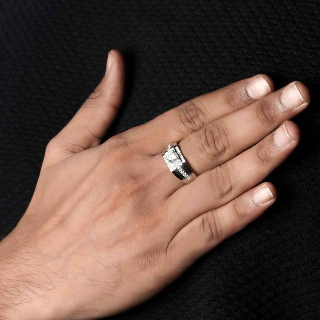 Silver Harmony Ring For Him : ZLR-1123