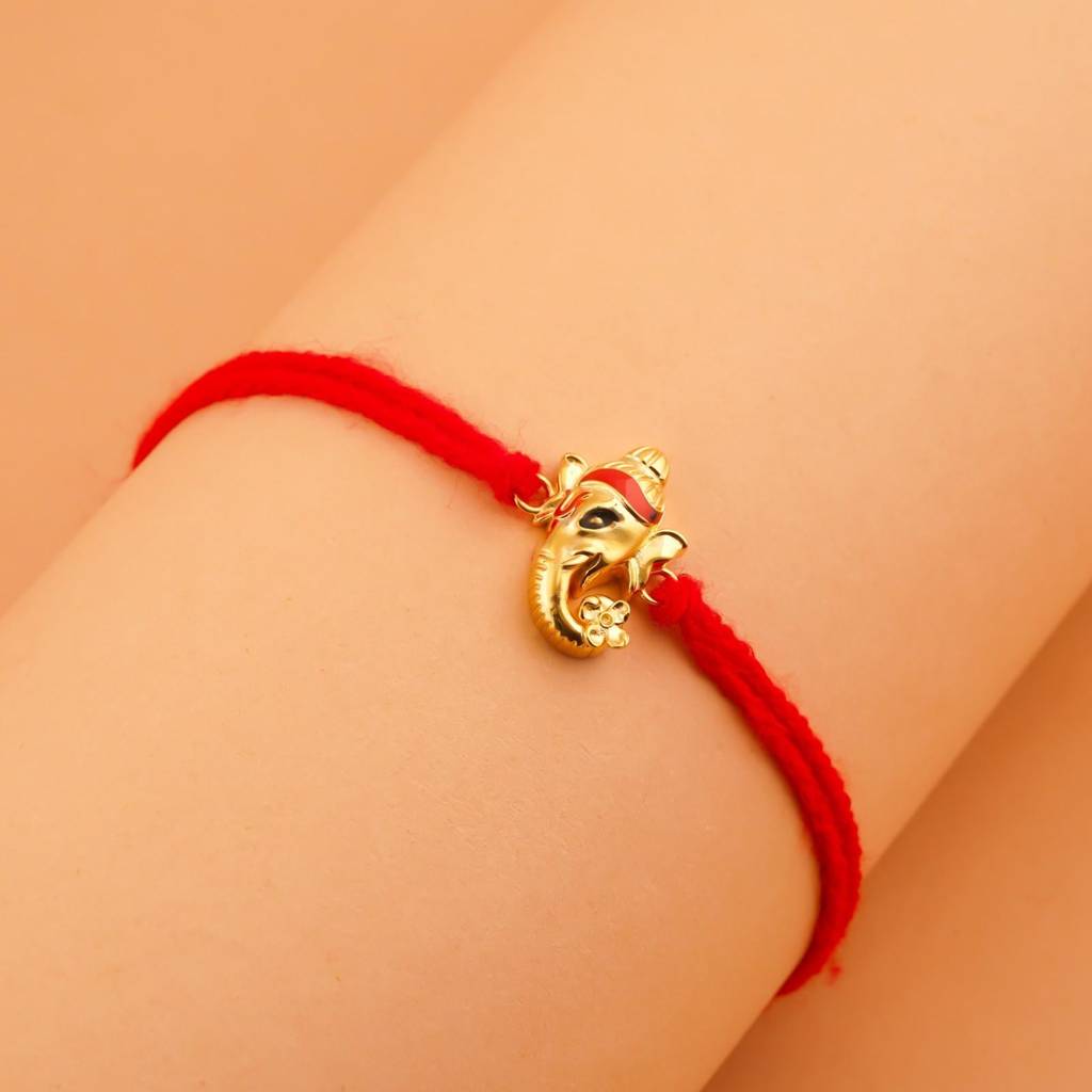 Dual Tone Om Ganesh Face Rakhi : ZLRH-1017TT