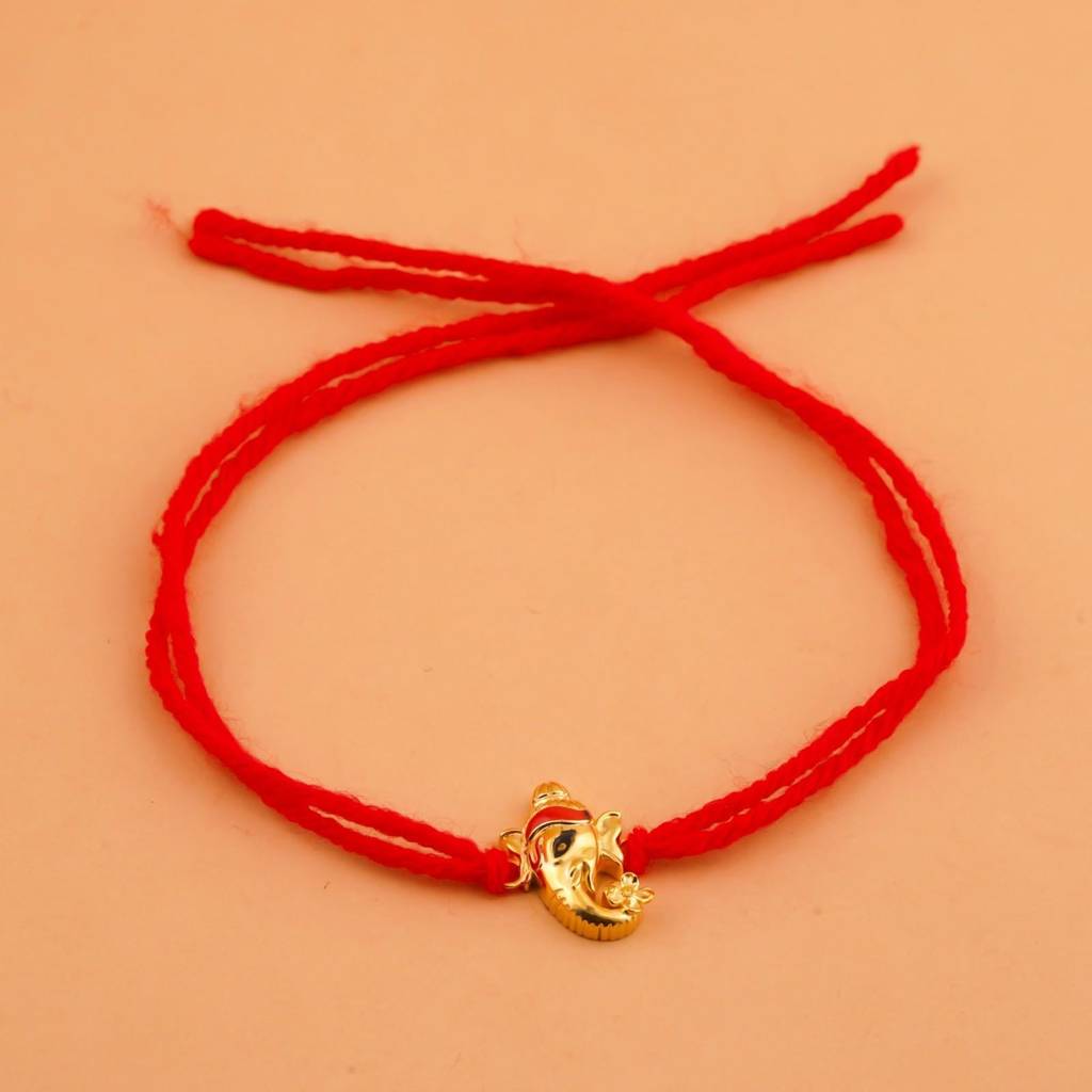 Dual Tone Om Ganesh Face Rakhi : ZLRH-1017TT