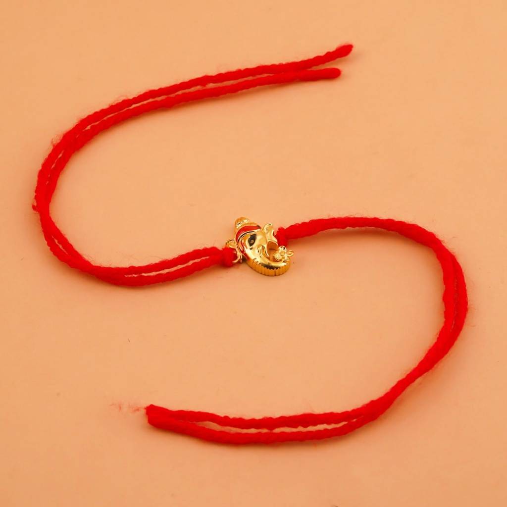 Dual Tone Om Ganesh Face Rakhi : ZLRH-1017TT