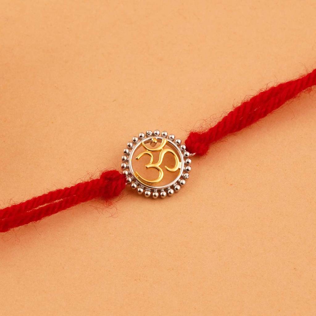 Silver Om Stylish Rakhi : ZLRH-1027