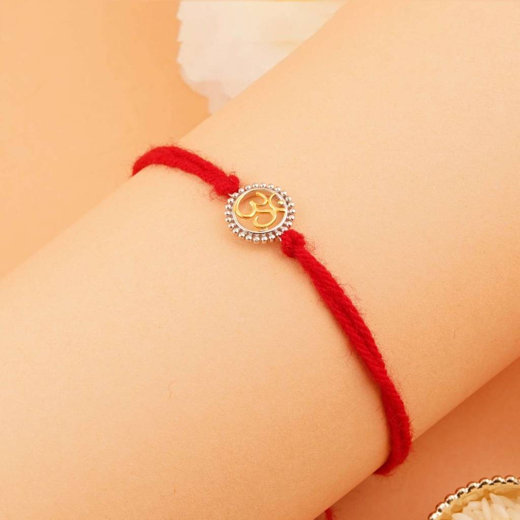 Silver Om Stylish Rakhi : ZLRH-1027