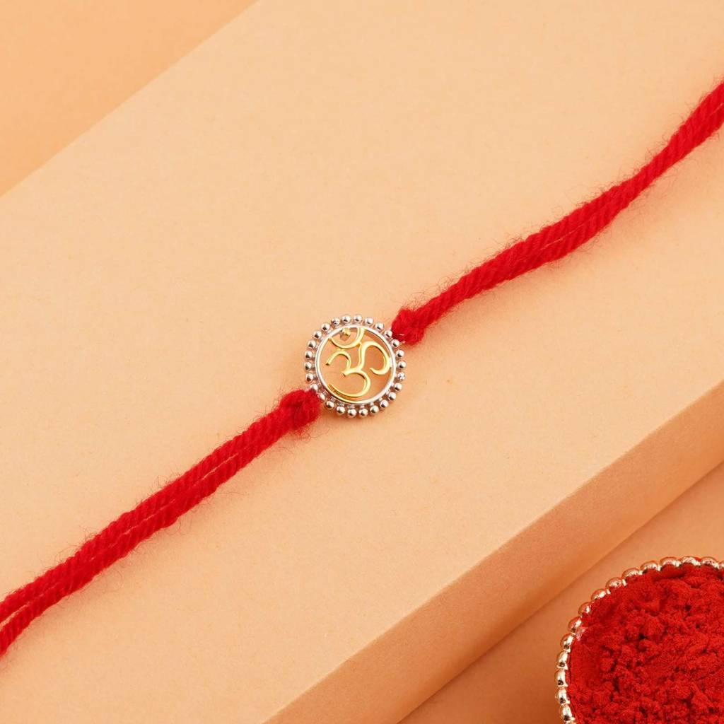Silver Om Stylish Rakhi : ZLRH-1027