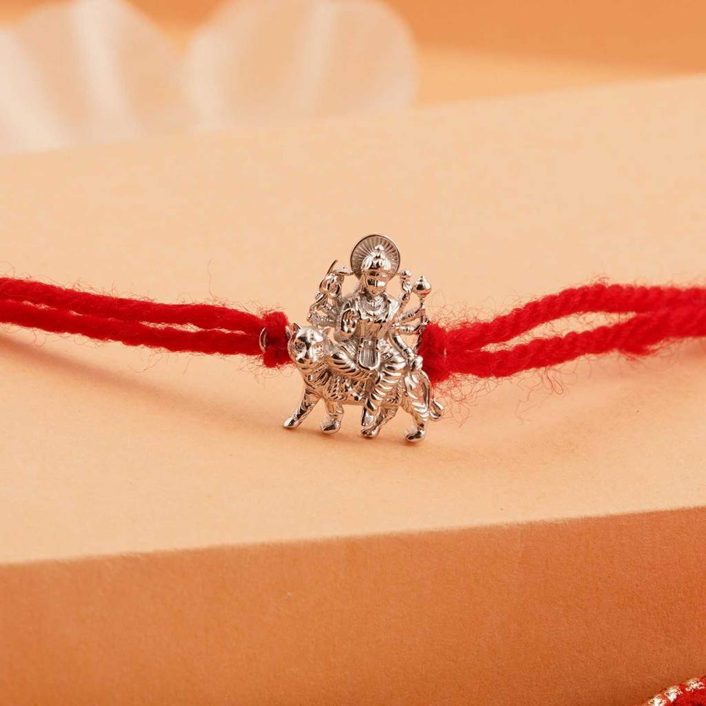 Silver Durga Mata Rakhi : ZLRH-1030
