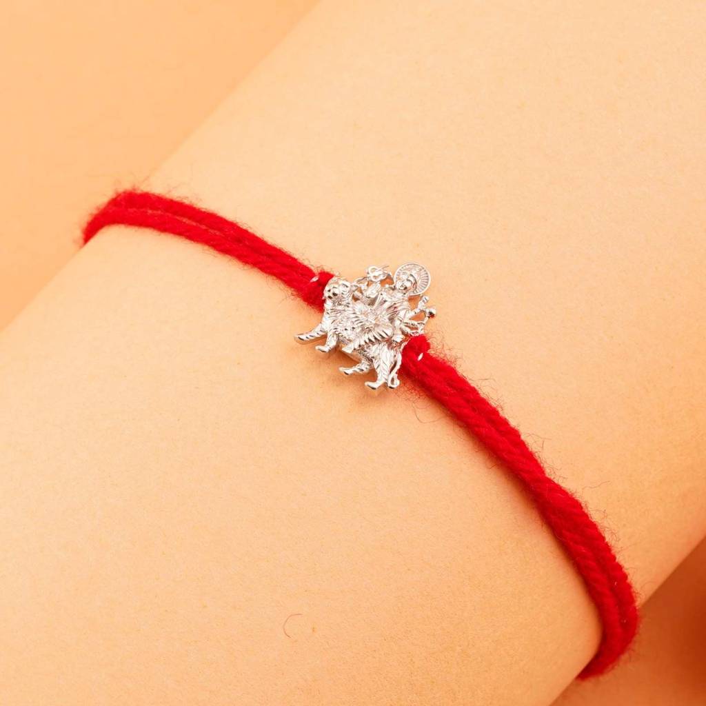 Silver Durga Mata Rakhi : ZLRH-1030