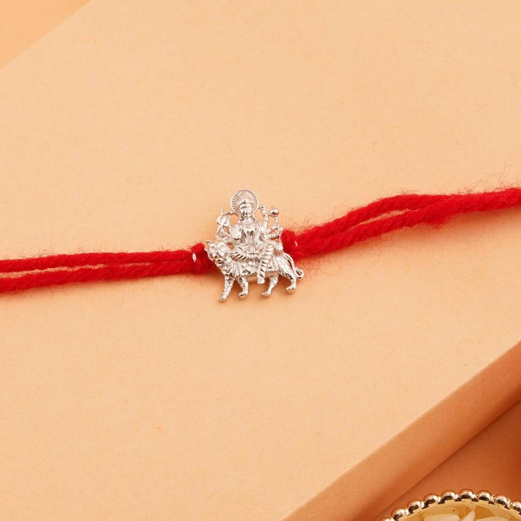 Silver Durga Mata Rakhi : ZLRH-1030