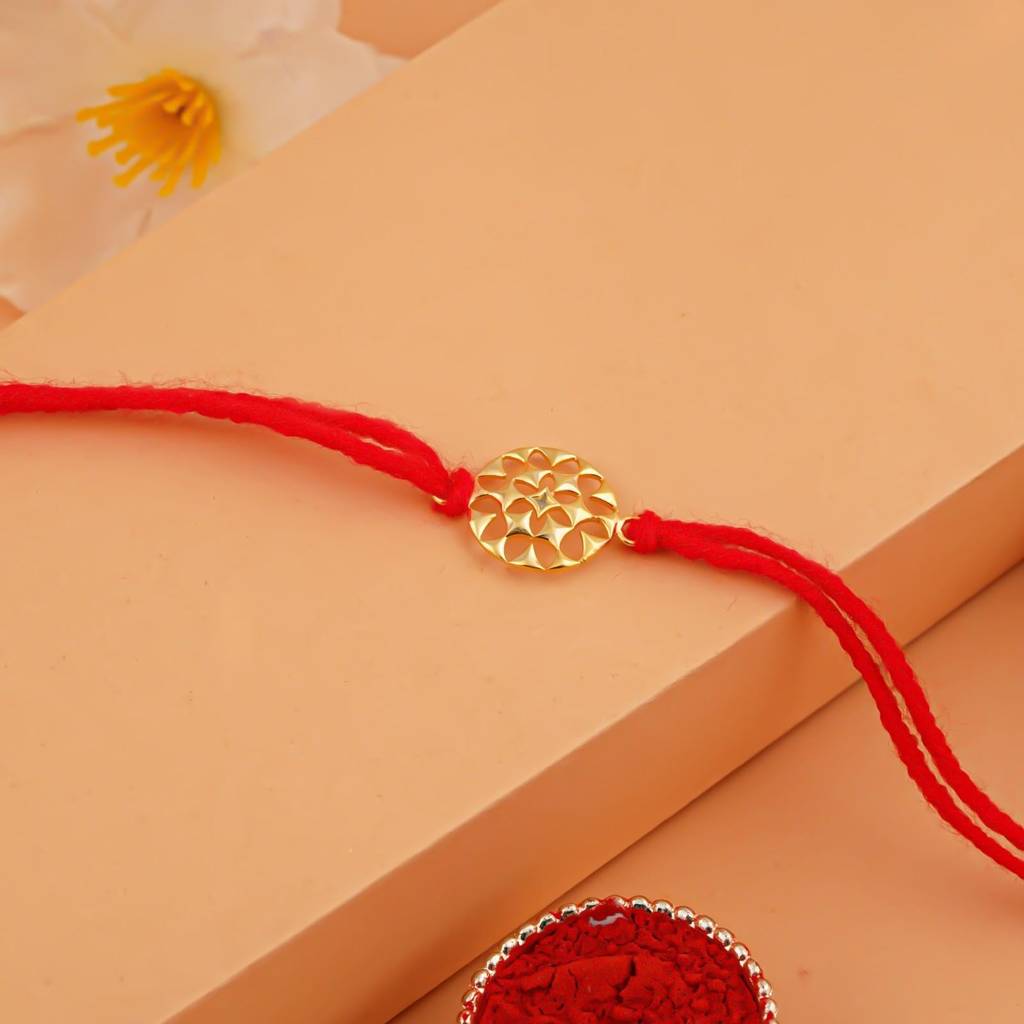 Golden Sayukta Mesh Rakhi : ZLRH-1032Y