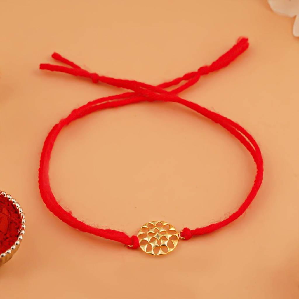 Golden Sayukta Mesh Rakhi : ZLRH-1032Y