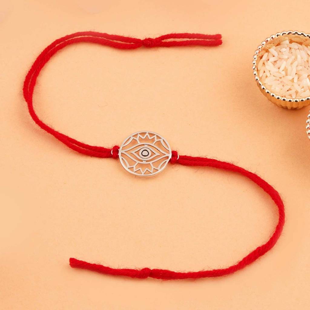 Silver Evil Eye Protect Rakhi : ZLRH-1036