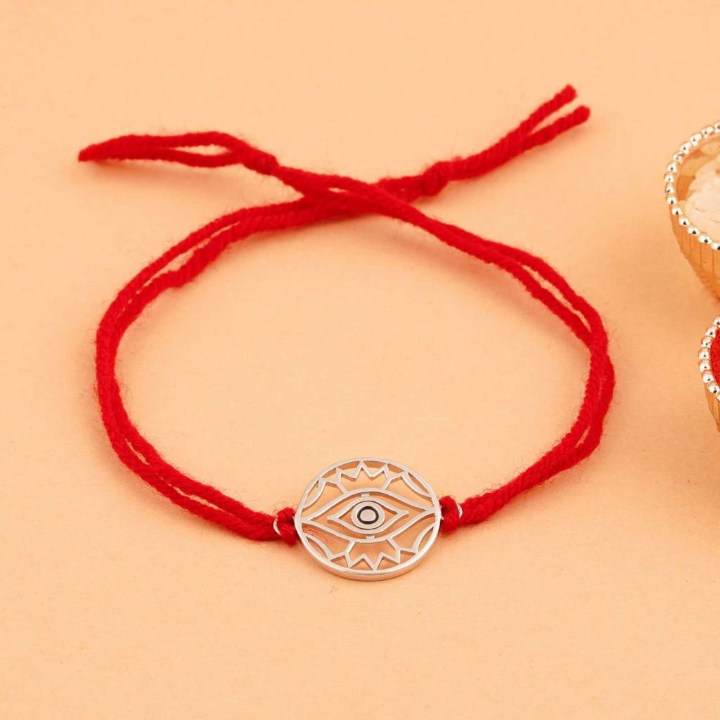 Silver Evil Eye Protect Rakhi : ZLRH-1036
