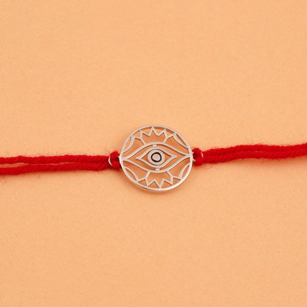 Silver Evil Eye Protect Rakhi : ZLRH-1036