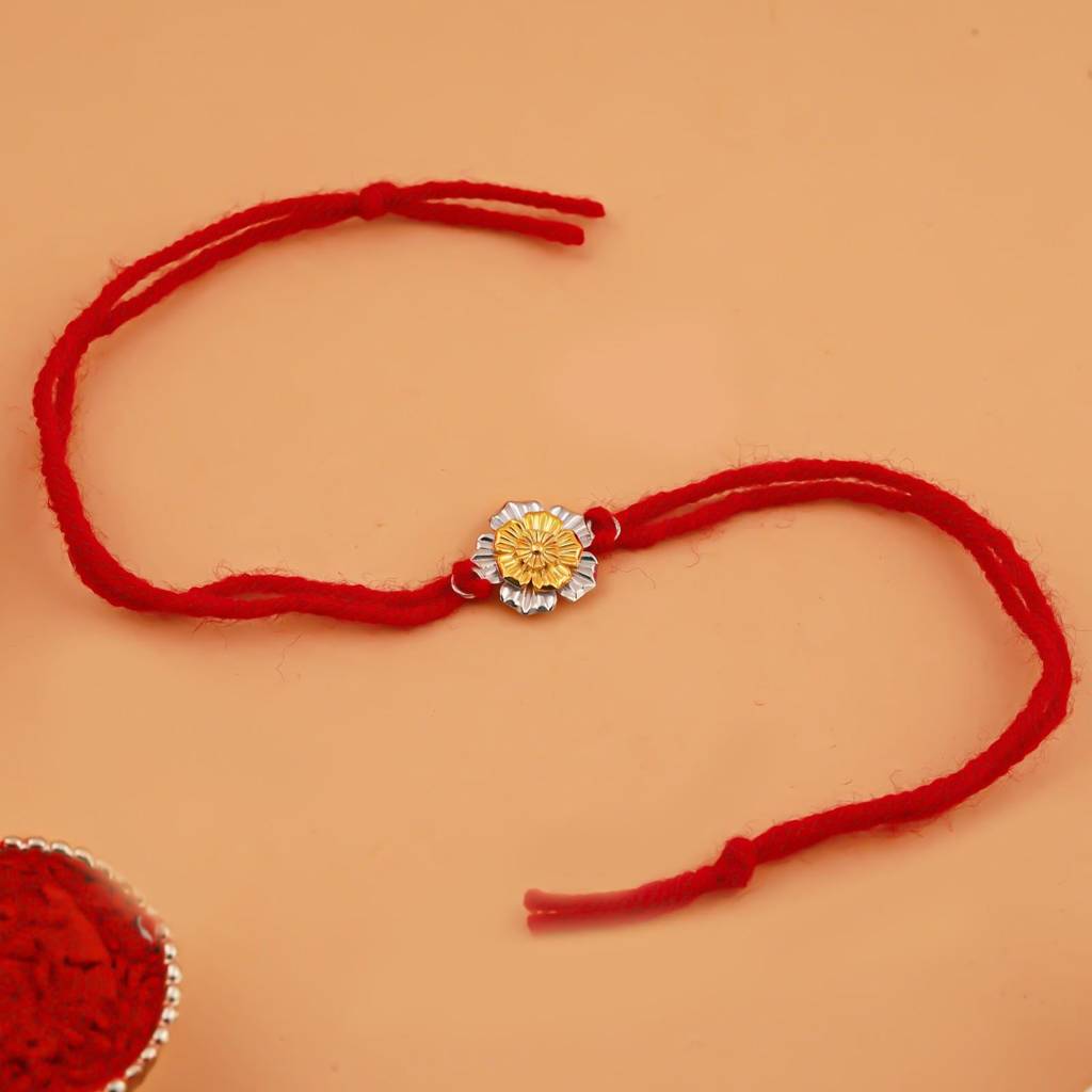 Golden Floral Rakhi For Brother : ZLRH-1039TT
