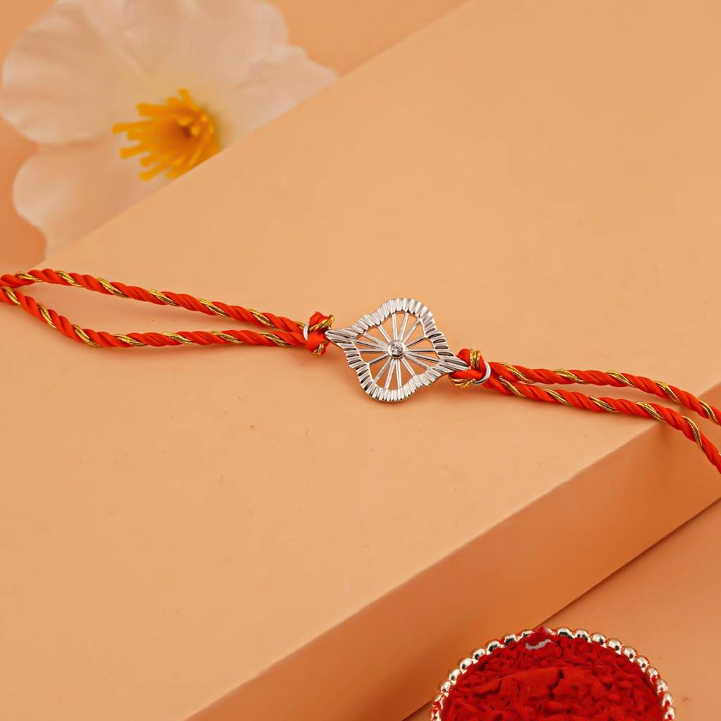 Silver Luxury Bloom Rakhi : ZLRH-1042