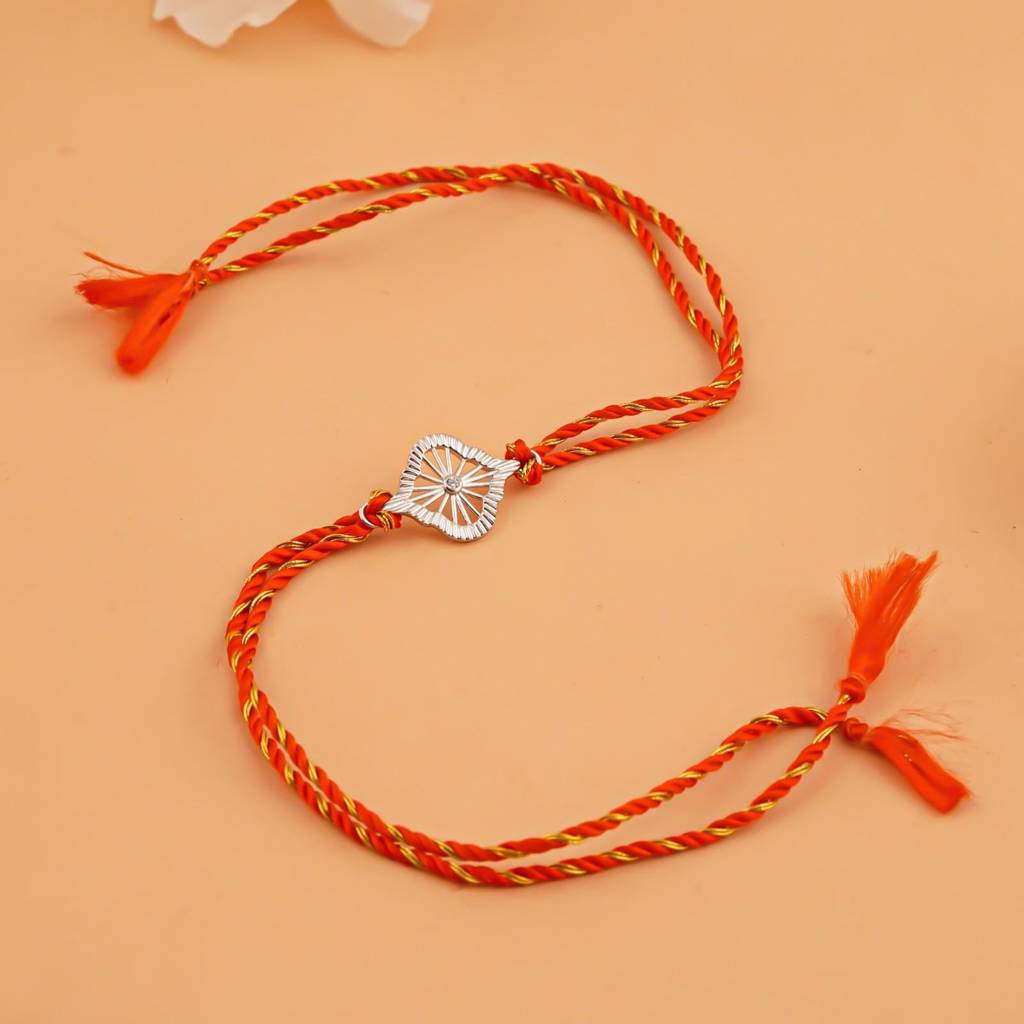 Silver Luxury Bloom Rakhi : ZLRH-1042