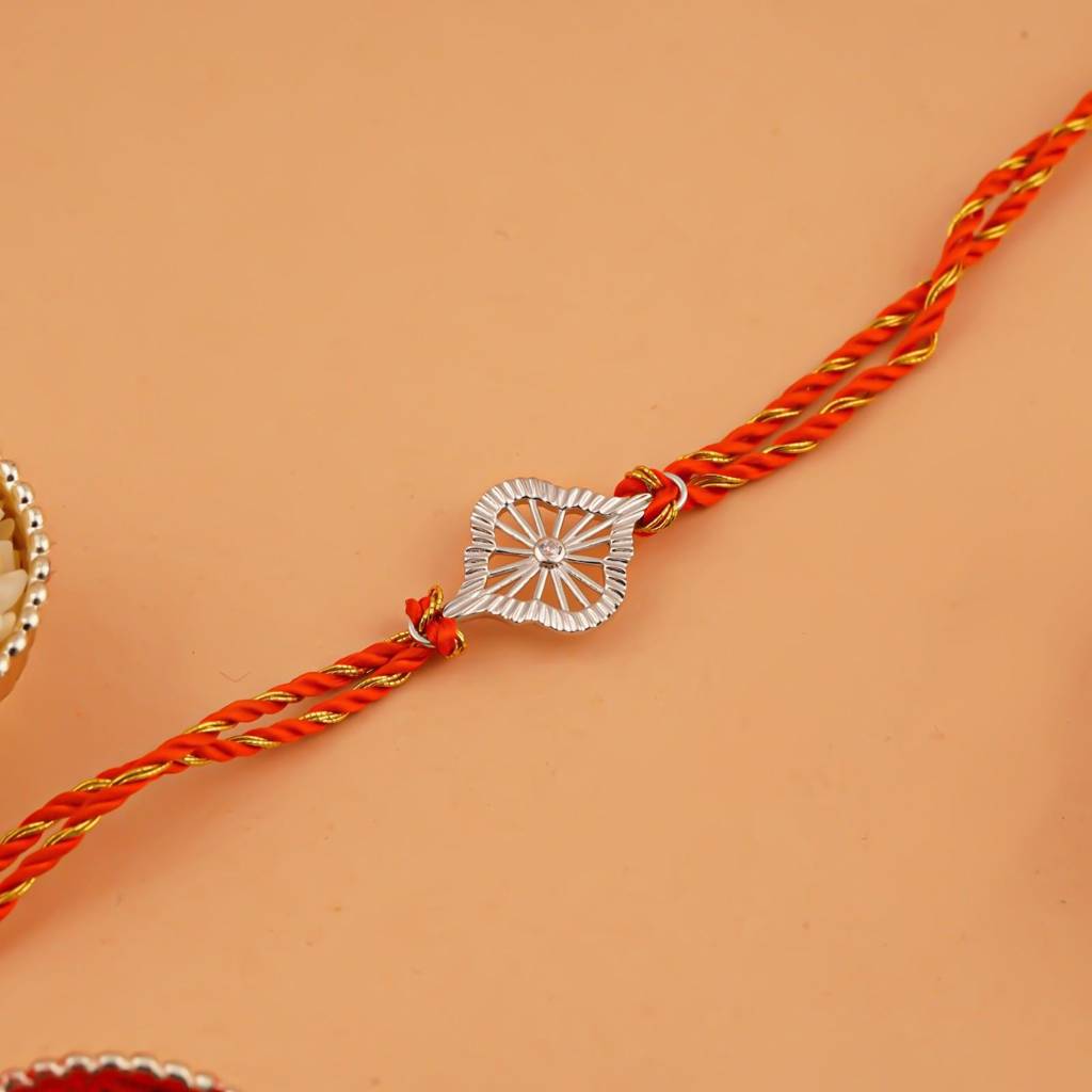 Silver Luxury Bloom Rakhi : ZLRH-1042