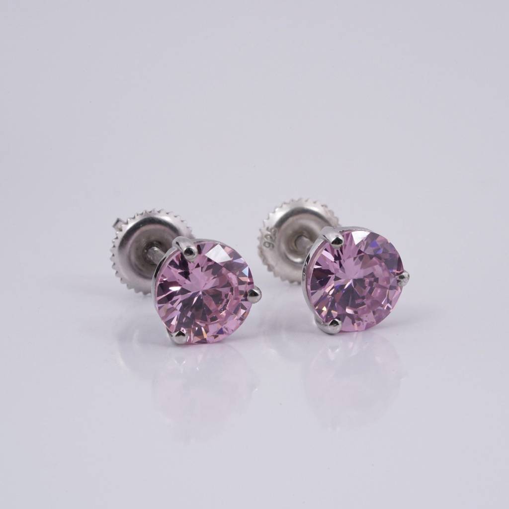 Silver Sapphire Circular Studs Earring : ZLSTD-1008