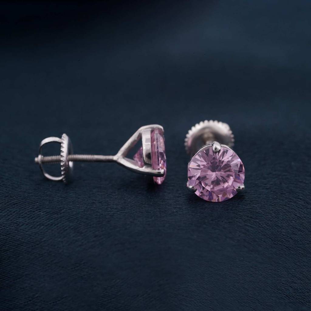Silver Sapphire Circular Studs Earring : ZLSTD-1008