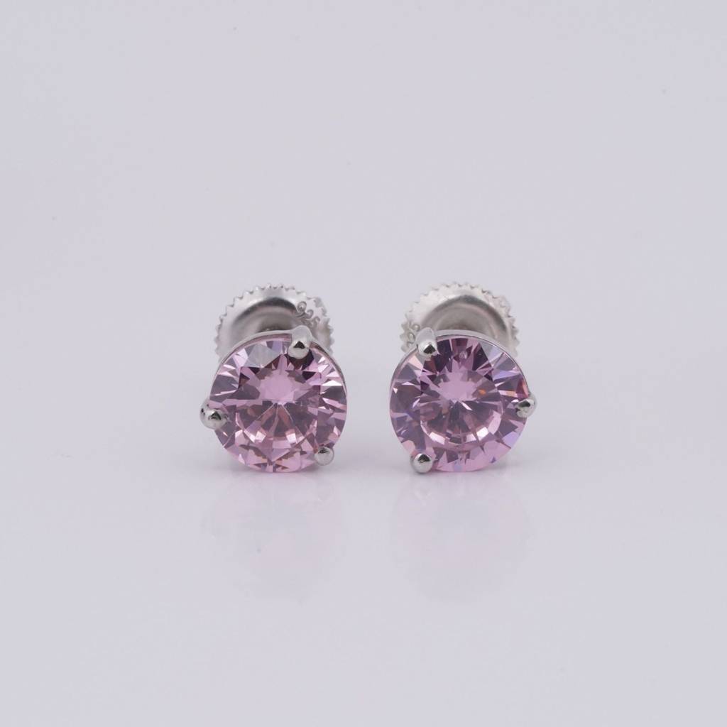 Silver Sapphire Circular Studs Earring : ZLSTD-1008