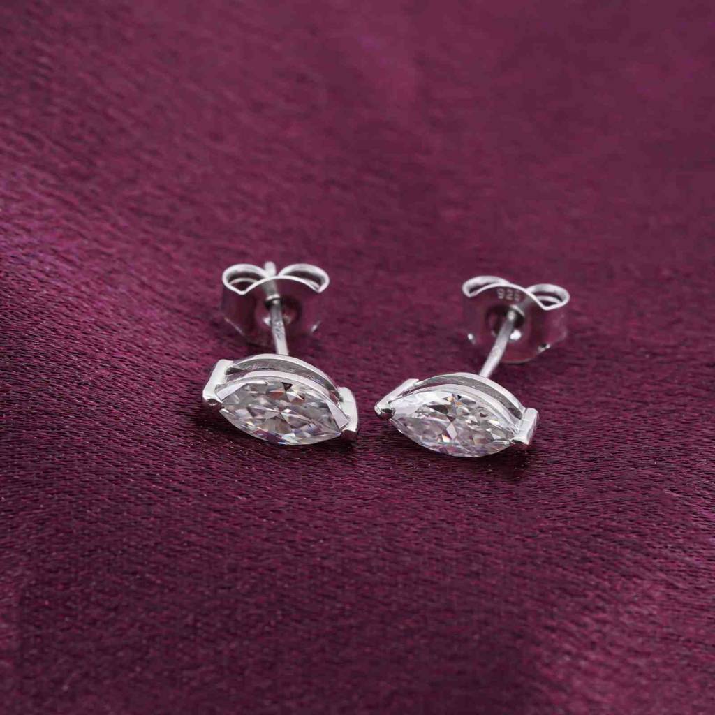 Silver Marquise Zircon Studs Earring : ZLSTD-1009