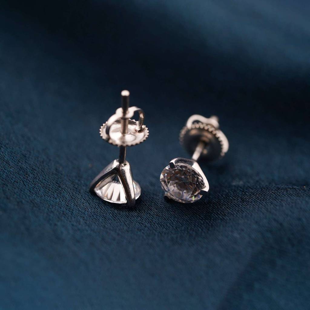 Zircon Stoned Silver Studs : ZLSTD-1010