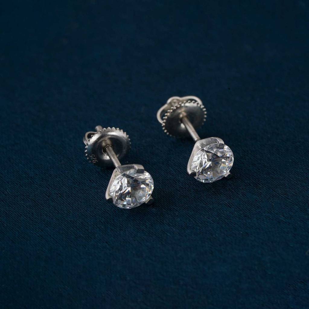 Zircon Stoned Silver Studs : ZLSTD-1010