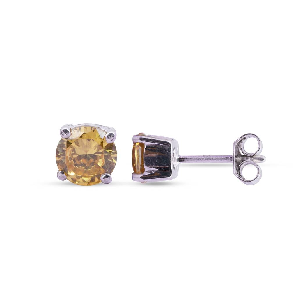 Yellow Champaign Stud Earrings : ZLSTD-1017