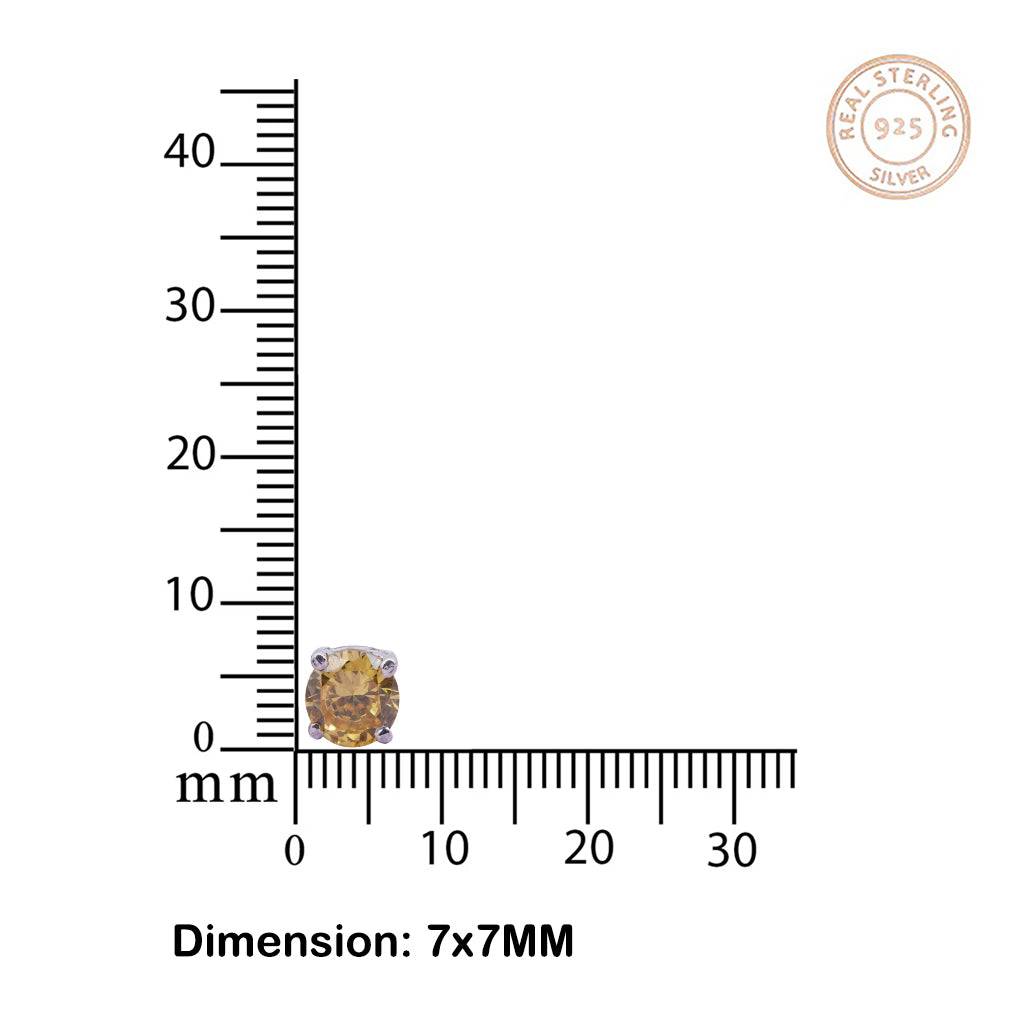 Yellow Champaign Stud Earrings : ZLSTD-1017