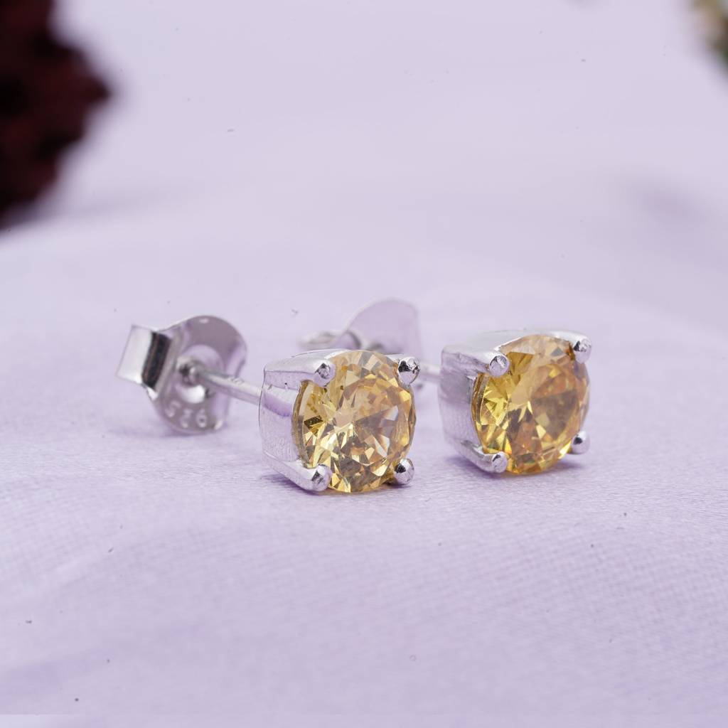 Yellow Champaign Stud Earrings : ZLSTD-1017