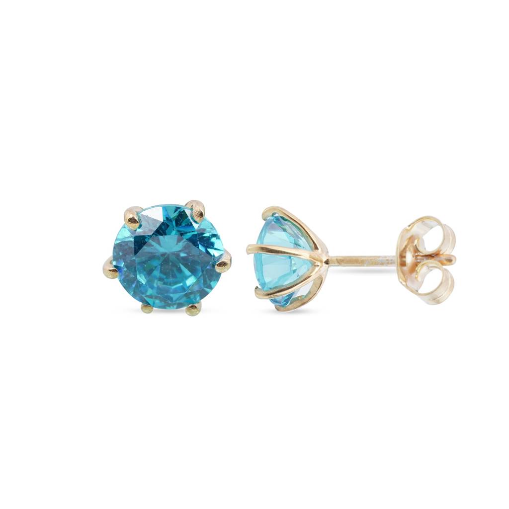 Solitaire Topaz Stud Earrings : ZLSTD-1019