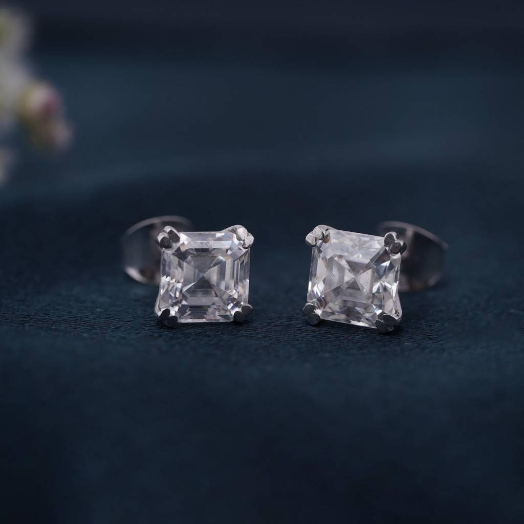 Silver Daily Wear Stud Earrings : ZLSTD-1037