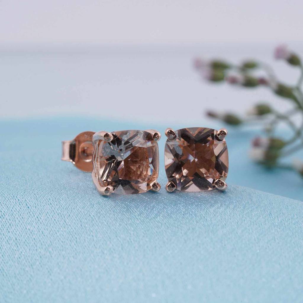 Rose Gold Chocolate Stud Earrings Sterling Silver One Size Rose  Gold
