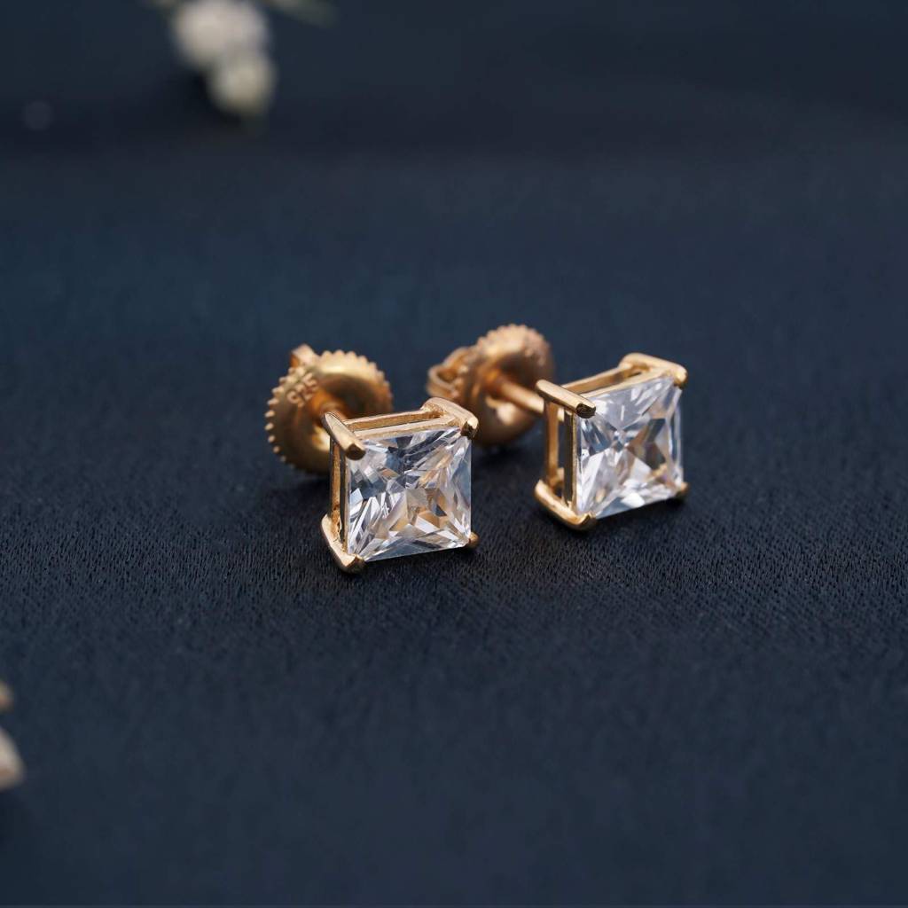 Golden Princess Tiny Stud Earrings : ZLSTD-1045