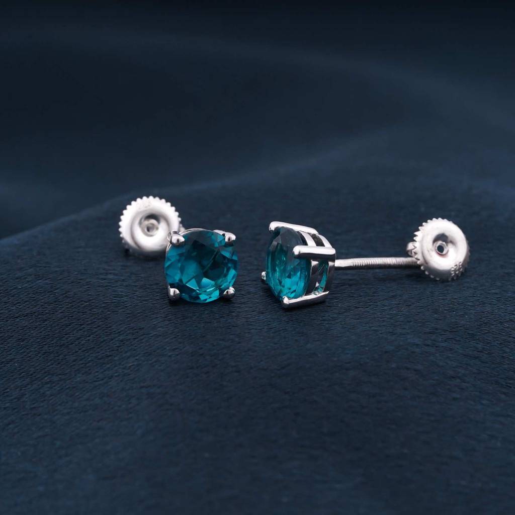 Silver London Blue Memorable Stud Earrings : ZLSTD-1048