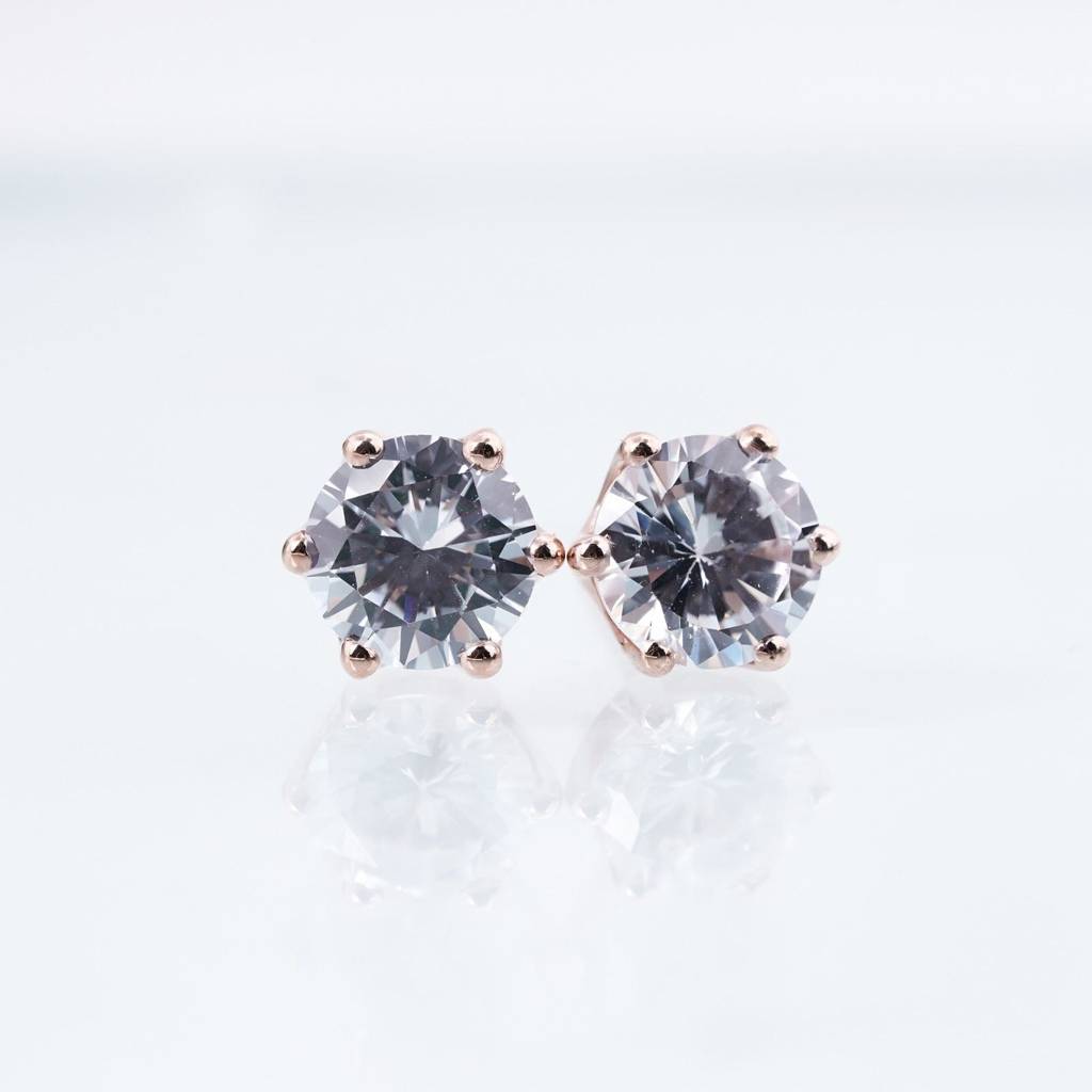 Rose Gold Brighter Than Ever Stud Earrings : ZLSTD-1052