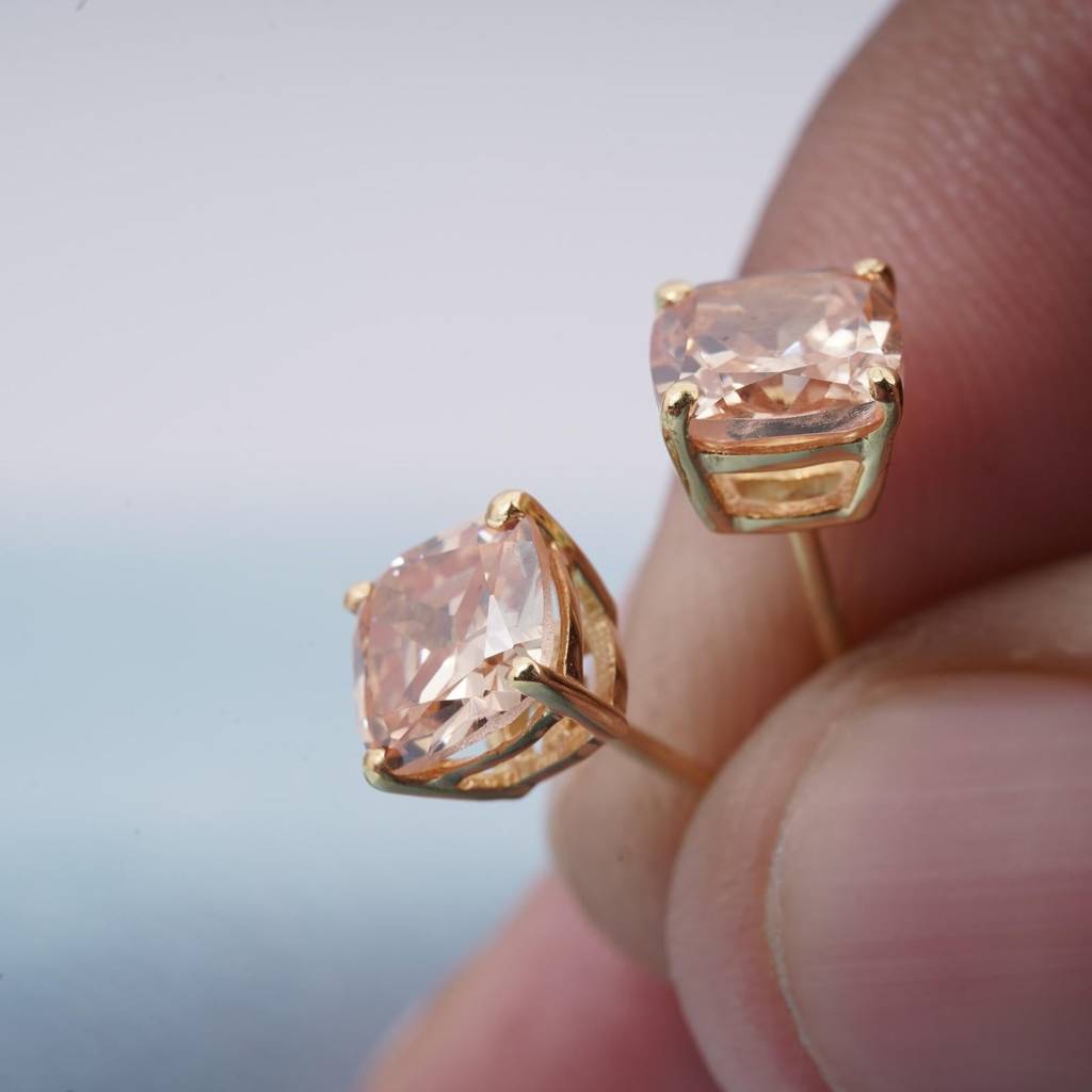 Rose Gold Champaign Stud Earrings : ZLSTD-1057