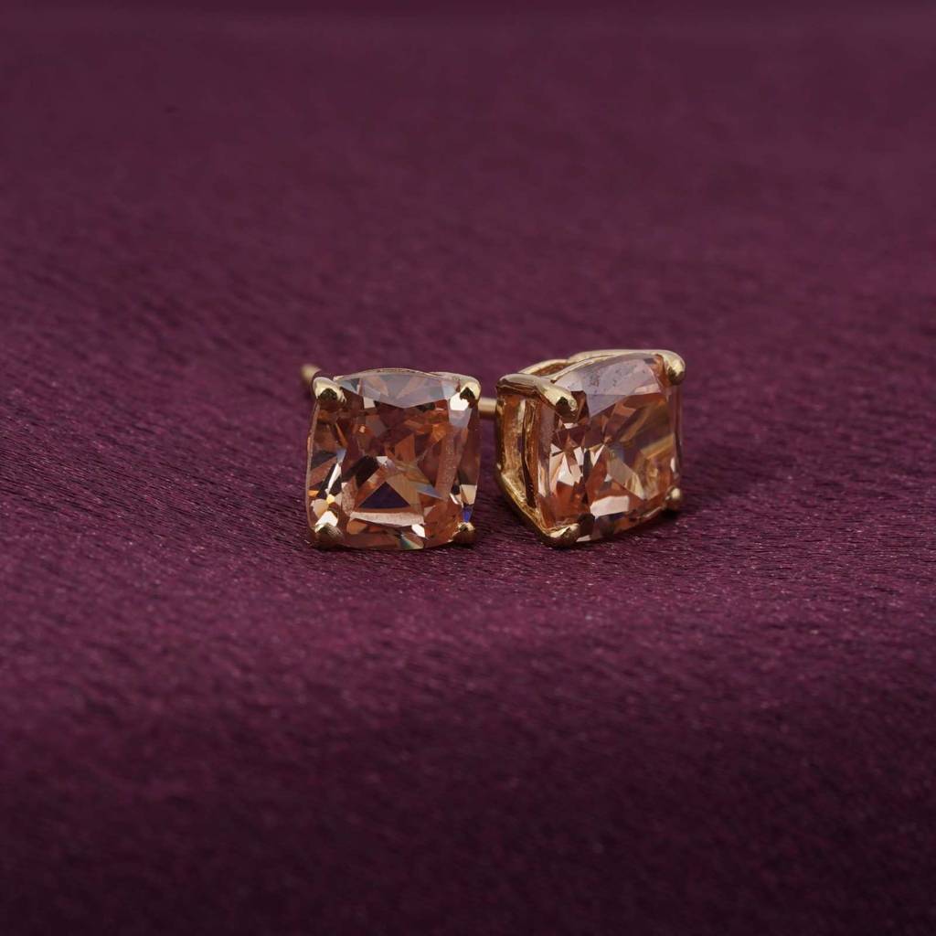 Rose Gold Champaign Stud Earrings : ZLSTD-1057