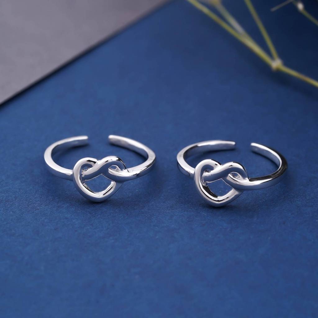 Silver Love Knot Toe Ring For Women : ZLTR-008