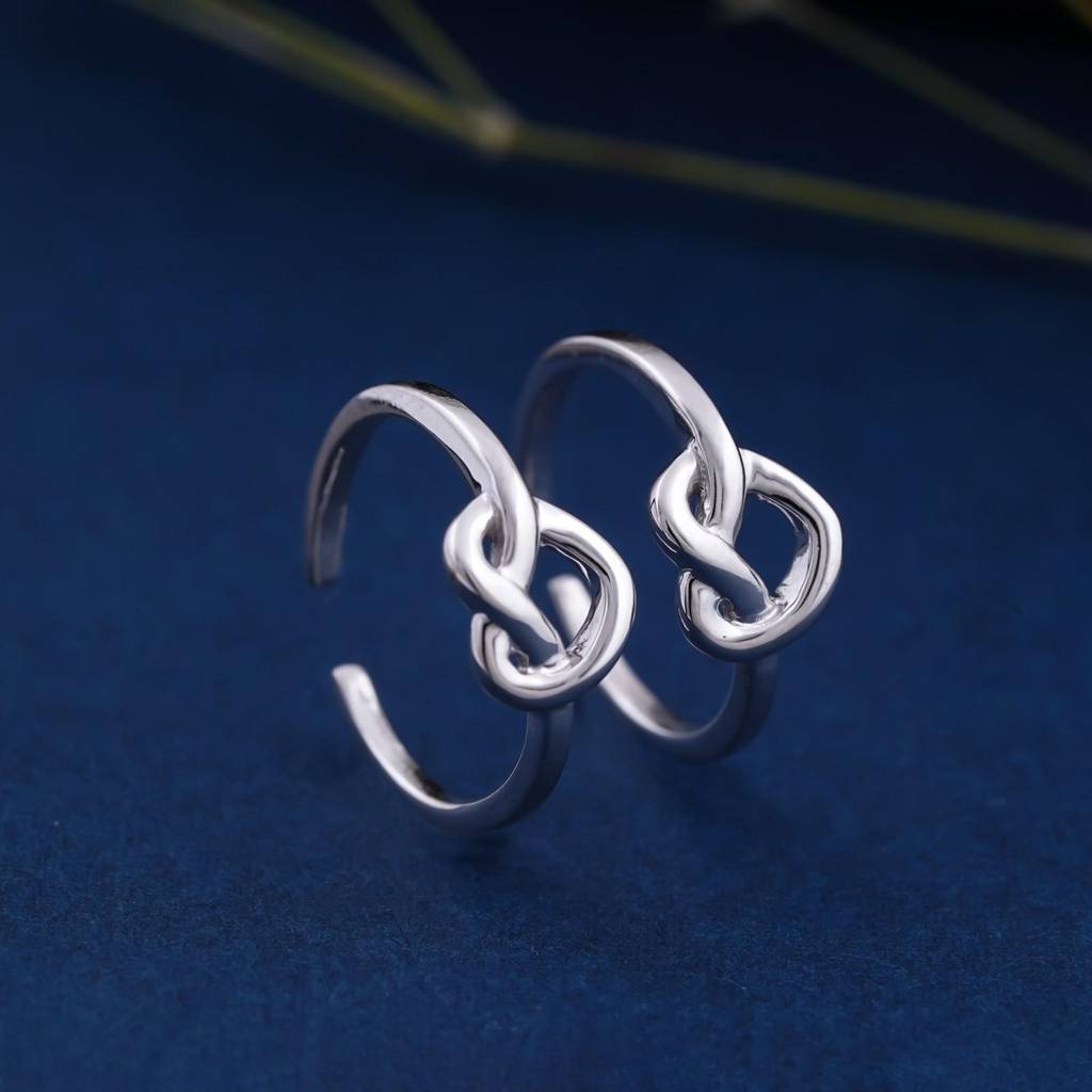 Silver Love Knot Toe Ring For Women : ZLTR-008