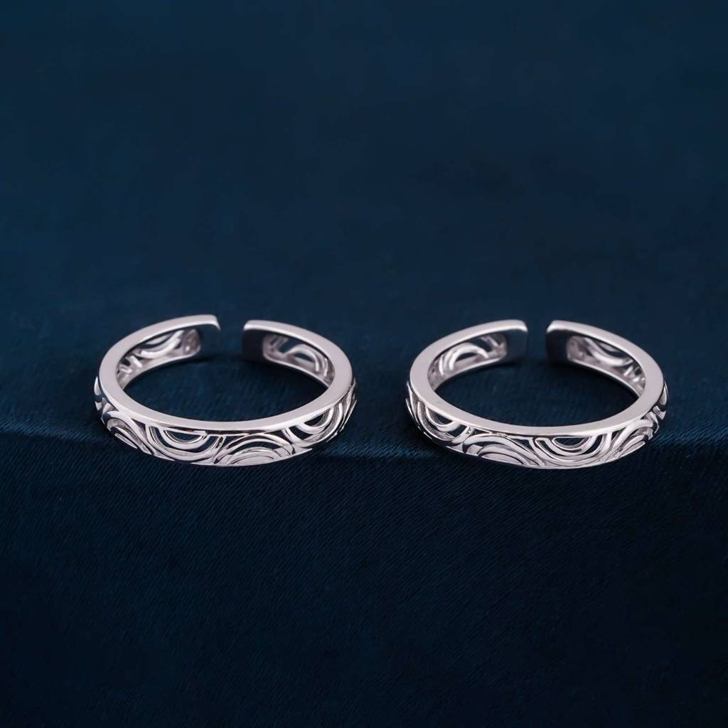 Elegant Silver Filigree Toe Rings For Women : ZLTR-012