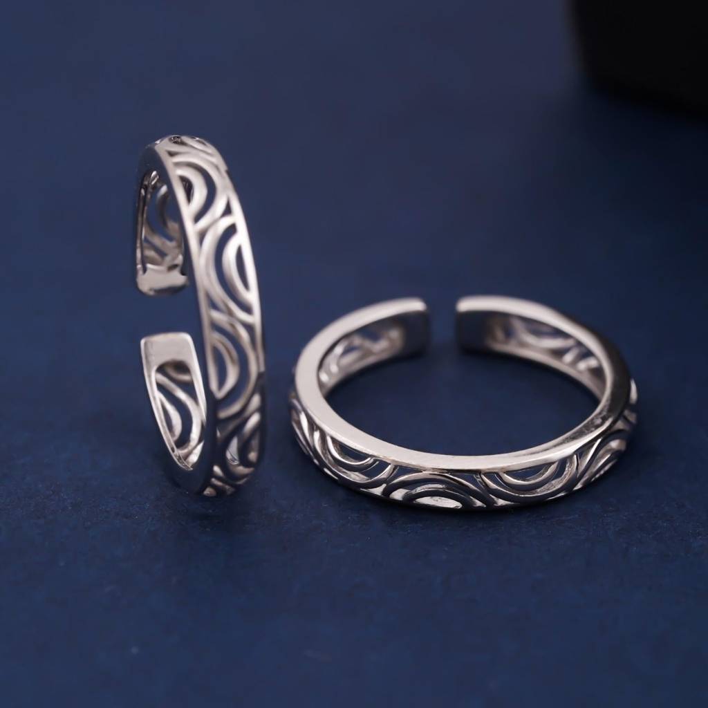 Elegant Silver Filigree Toe Rings For Women : ZLTR-012