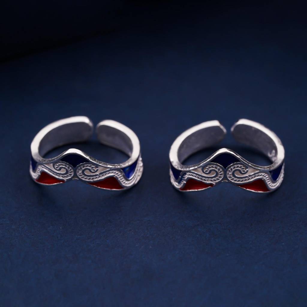 Silver Fancy Toe Ring For Women : ZLTR-021