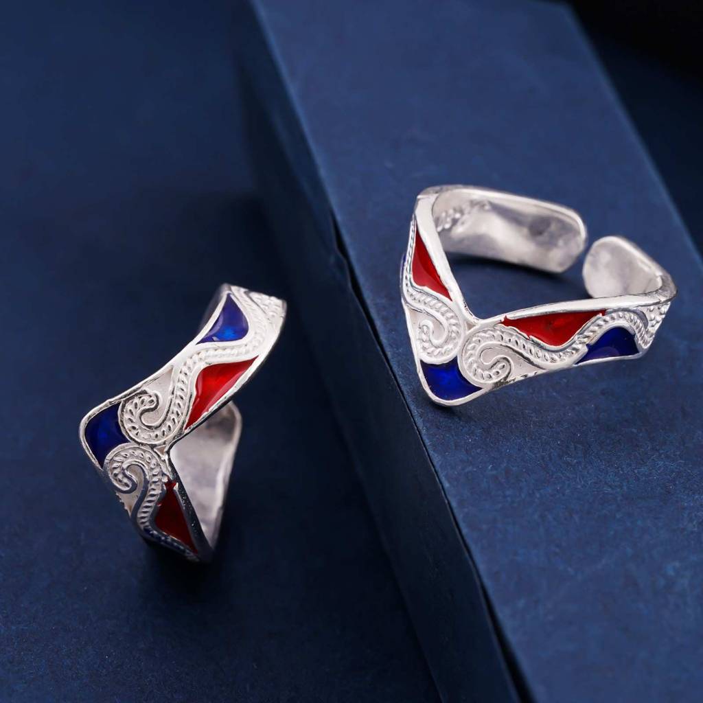 Silver Fancy Toe Ring For Women : ZLTR-021