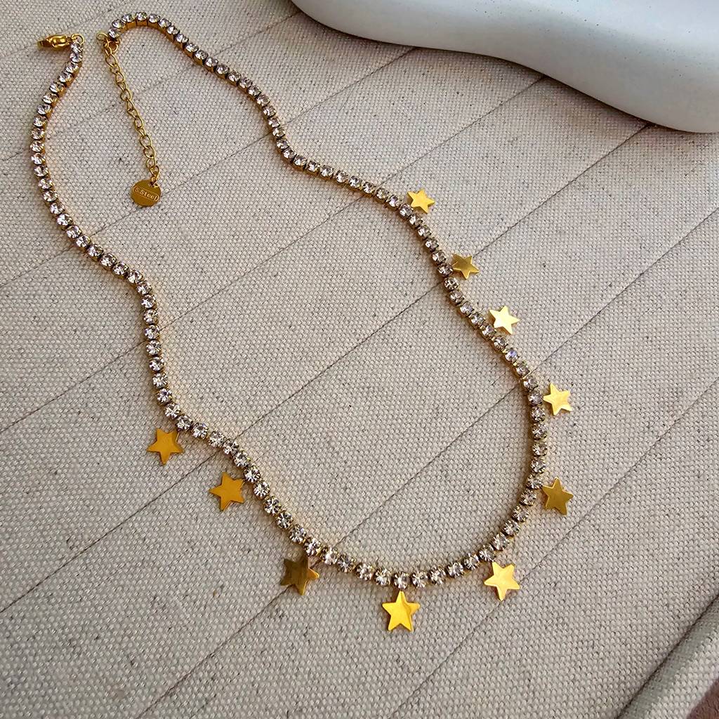 Zircon Chain Tennis Star Necklace : TAA-9708560154902-NECKLACE