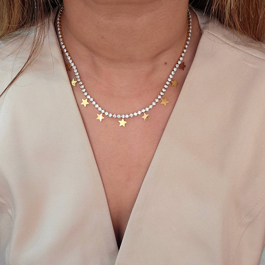 Zircon Chain Tennis Star Necklace : TAA-9708560154902-NECKLACE