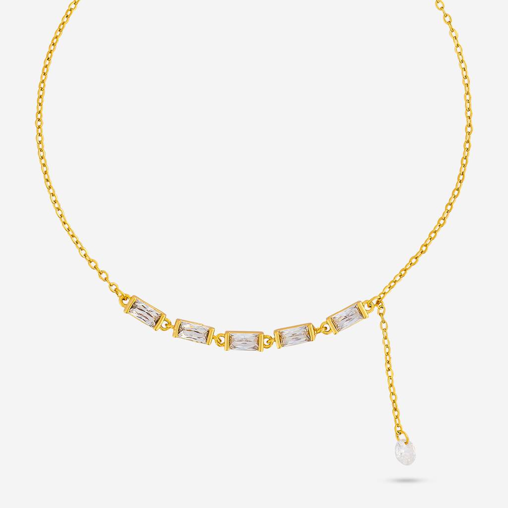 Kushal'S Fashion Jewellery White Gold-Plated Party Trendy Zircon Anklet -455206 : 455206