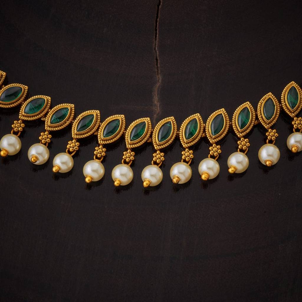 Kushal'S Fashion Jewellery-Plated Ethnic Antique Jewellery Set-151363 : 407007