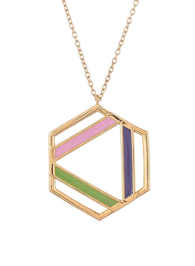 Benzene Enamelled Large Pendant Long Necklace : 8905124456837