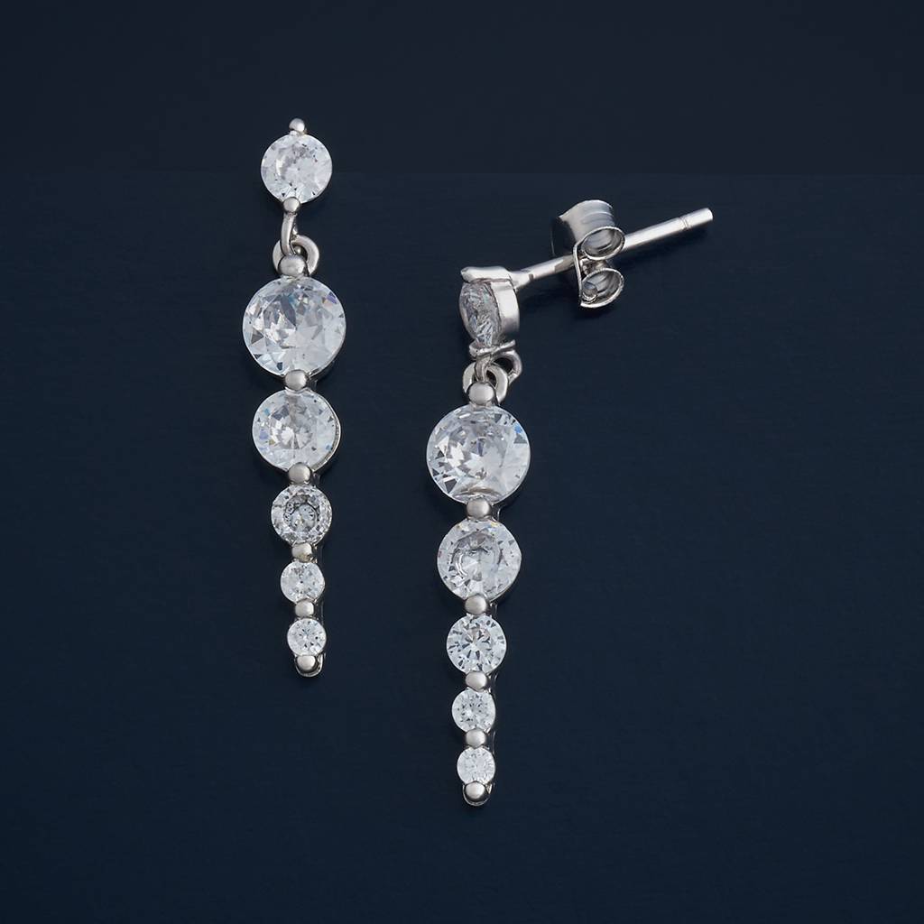 Kushal'S Fashion Jewellery Plated Zircon 92.5 Sterling Silver Drops-183113 : 437264