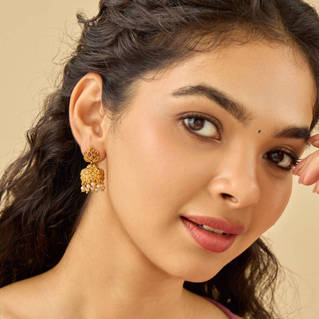 Kushal'S Fashion Jewellery Plated Ethnic Antique Jhumkas-185671 : 442856