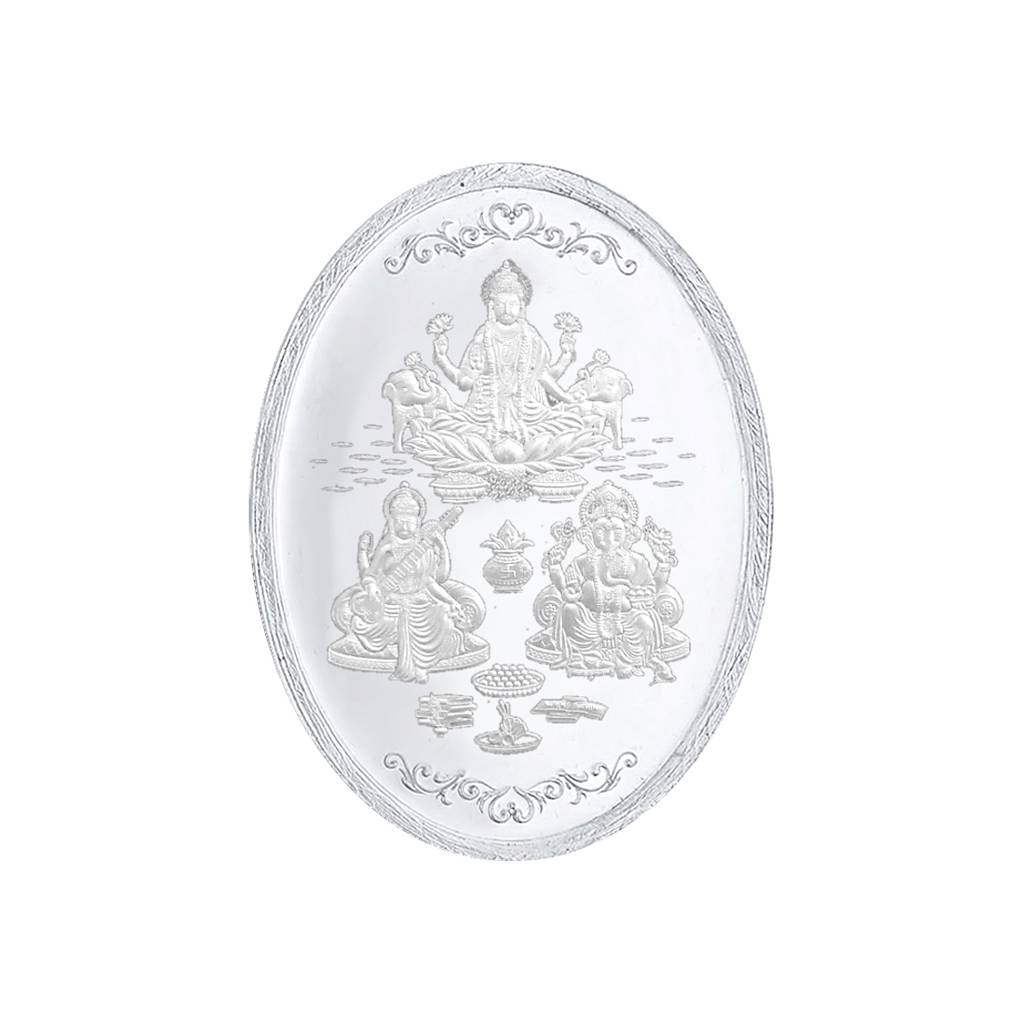 Sri Jagdamba Pearls 5 Grams 99.9%  Gsl Oval  Silver Coin : JPSEP-16-065-5